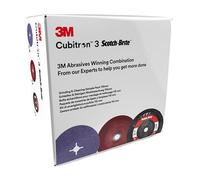 3M Cubitron 3 Disque Fibre 1182C, 115 mm, XO-RD Disque | Interface plat pour disque fibre 3 x 1182C 36+, 1 x Scotch-Brite Clean & Strip XT Pro XO-RD Extra épais, 1 x Interface plat