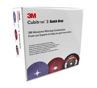 3M Cubitron 3 Disque Fibre 1182C, 125 mm, XO-RD Disque | Interface plat pour disque fibre 3 x 1182C 36+, 1 x Scotch-Brite Clean & Strip XT Pro XO-RD Extra épais, 1 x Interface plat