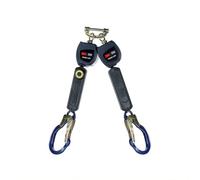 3M DBI-SALA Dispositif antichute à rappel automatique Nano-Lok Twin, longueur : 2 m, boîtier en plastique, mousqueton de sangle Trilock, crochets d'échafaudage renforcés en acier et aluminium sur la s
