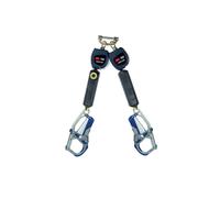 3M DBI-SALA Dispositif antichute à rappel automatique Nano-Lok Twin, longueur : 2 m, boîtier en plastique, mousqueton de sangle Trilock, crochet d'échafaudage Comfort Grip en acier-aluminium résistant