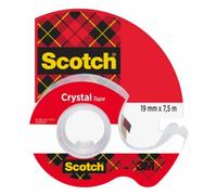 Scotch Ruban adhésif Crystal transparent 19 mm x 7,5 m – 1 rouleau avec dévidoir