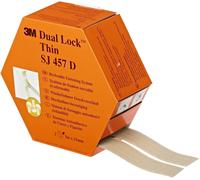 3M Dual Lock fermeture à pression flexible à faible épaisseur de fermeture SJ457D, translucide, 25,4 mm x 10 m, 1,7 mm, 109 têtes/cm2, x1 morceau