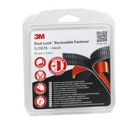 3M Dual Lock fermeture à pression flexible SJ3870, noir, 25,4 mm x 2,5 m, 6,1 mm, blister, 40 têtes/cm2 x1 morceau