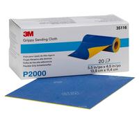 3M Flexible Grip bandes abrasives, P2000, 139 mm x 114 mm, perforées sur rouleau de 20 bandes #35116 x1 morceau