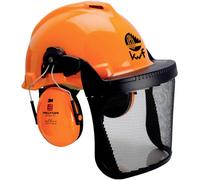 3M Peltor Combinaison de casque forestier OPTIME I Casque, protection auditive et visière filet