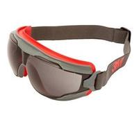 3M GoggleGear 500 Lunettes-masque GG502SGAF-EU, monture rouge-gris, oculaires gris, serre-tête néoprène noir x10 morceau
