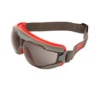3M GoggleGear 500 Lunettes-masque GG502SGAF-EU, monture rouge-gris, oculaires gris, serre-tête néoprène noir x10 morceau