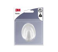3M Grand Crochet Adhésif Blanc Ovale - 1 Crochet