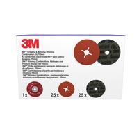 3M Grinding & Refining Kit, contient un disque en fibre 787C de 125 mm et un disque en non-tissé PN-DH, avec plateau-support plat, 1 pièce/kit x1 morceau