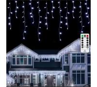 3m Guirlande Lumineuse Saint-Patrick, Guirlande Lumineuse Exterieur, lumières de Rideau à Piles 140LEDs imperméables pour Saint-Patrick Fête Jardin Mariage etc (Blanc)