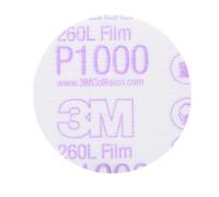 3M Hookit 00909 Carton de 50 disques abrasifs de Finition, Envers pelliculé, 260L, 3"/7,6 cm, Grain P1000