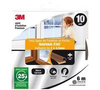 3M - Joint d’isolation - Porte et fenêtre - Mauvais état - 2 à 4,5 mm - 6 m - Marron