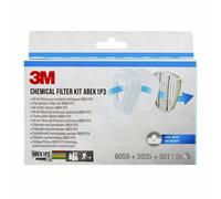 3M Kit cartouches filtre chimique anti-poussière et anti-gaz ABEK1 P3 6004PRO1