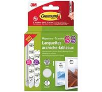 3M - Languette accroche-tableau - Adhésive - Auto-agrippante - Assortis - Supporte 5 et 7 kg - Lot de 12