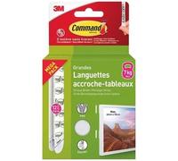 3M - Languette accroche-tableau - Adhésive - Auto-agrippante - Grande modèle - Supporte 7 kg - Lot de 12