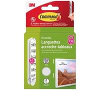 3M - Languette accroche-tableau - Adhésive - Auto-agrippante - Grande modèle - Supporte 7 kg - Lot de 4