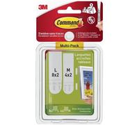 3M Languettes fixation tableau assortiment - Blanc - 18MM + 16GM