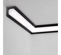 3M LED Couronne Moulure avec Diffuseur de Bande Éclairage Indirect - Moderne Noir Plafonnier Accent Luminaire pour Salon, Cave, Hôtel, Couloir Décor