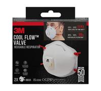 3M™Lot de 2 masques anti-poussières avec valve 3M™ Cool Flow™ FFP3