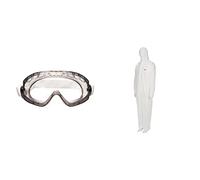 3M Lunettes-masque de sécurité 2890S & Combinaison de Sécurité avec Capuchon, en Polypropylène, Blanc, Taille M