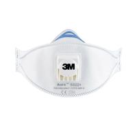 3M Masque anti poussière pliable FFP2 avec soupape - Blanc - Lot de 2