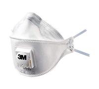 3M Masque antipoussière pliable 3 panneaux Aura 9322+ - FFP2, avec soupape Coolflow, Certifié EN sécurité, lot de 10