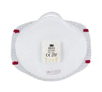 3M Masque de protection pour matériaux isolants et bois durs 8833C2, avec soupape, 2/Paquet