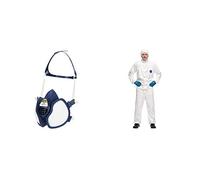 3M Masque protection pour produits chimiques 4279+, ABEKP3, 1 masque & DuPont Tyvek 500 Xpert Vêtement de Protection Chimique, à Capuche, Catégorie III, Type 5-B et 6-B
