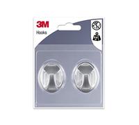 3M Moyen Crochet Adhésif Gris Ovale - 2 Crochets