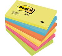 3M Note adhésive 7000033978 127 mm x 76 mm jaune ultra, bleu ultra, orange fluorescent, rose ultra, vert fluorescent 600