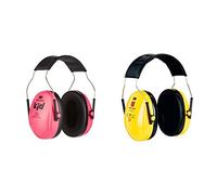 3M Peltor 3M Casque antibruit pour enfants Peltor H510AK, rose. Taille ajustable. Contre des niveaux de bruit de 87 à 98 dB (SNR : 27dB) & Casque antibruit Optime™ I H510A-401-GU - Jaune