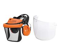 3M PELTOR 7000103790 G500 Combinaison Forestière avec Coiffe Orange et Visière V5C et Coquilles Auditives & Visière en polycarbonate incolore 5F11