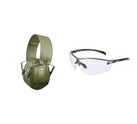 3M Peltor™ Casque antibruit Bull's Eye™ I, Vert & Bollé Safety Silium+ Incolores Lunettes Traitement Anti-Buée Platinum SILPPSI Chasse Sport Tir Pêche Travail Sécurité Antibuée