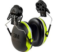 3M PELTOR Casque antibruit, X4P3E fixation pour casque, néon, jaune, SNR = 32 dB avec adaptateur pour casque P3E incl. Z3AF M-984 Back Plate Adaptateur plaque arrière pour casque Versaflo M-Serie M-10