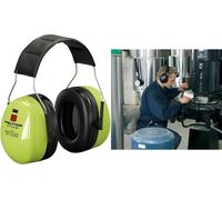 3M Peltor Optime III Casque antibruit H540AV, vert Valeur d'atténuation : SNR = 35 dB, profil mince, double boîtier - 1 pièce (H540AV)