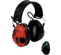 3M PELTOR SportTac, 26 dB, coquilles noires/rouges, serre-tête pliable, STAC-RD x1 morceau