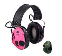 3M PELTOR SportTac, 26 dB, coquilles roses/vertes, serre-tête pliable, MT16H210F-478-RE x1 morceau