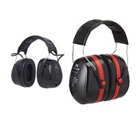 3M Peltor WorkTunes Pro Radio FM - Casque antibruit en serre-tête avec entrée MP3 - Atténuation 32 dB - 14.3x11.9x20.8 cm & Optime III - Casque antibruit en serre-tête pliable - Atténuation 35 dB