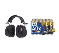 3M Peltor WorkTunes Pro Radio FM - Casque antibruit en serre-tête avec entrée MP3 & VARTA Piles AA, lot de 40, Power on Demand, Alcalines, 1,5V, emballage écologique, pour accessoires informatiques