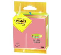 3M Post-it Cube 2014LP, 76 mm x 76 mm, vert fluo, rose fluo, rose, 1 cube à 325 feuilles x12 morceau