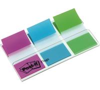 3M Post-it Index 680PBGEU, 25,4 mm x 43,2 mm, bleu, vert, violet, 3 x 20 bandes adhésives x24 morceau