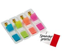 3M Post-it Index Mini 683-4ABP, 11,9 mm x 43,2 mm, vert citron, orange, rose, turquoise, 3 x 35 bandes adhésives en distributeur x24 morceau
