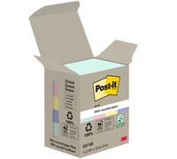 3M Post-it Recycling Notes 653-1GB, 51 mm x 38 mm, différentes couleurs, 6 blocs à 100 feuilles x24 morceau