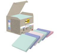 3M Post-it Recycling Notes 654-1GB, 76 mm x 76 mm, différentes couleurs, 6 blocs de 100 feuilles x24 morceau