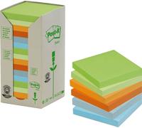 3M Post-it Recycling Notes 654-1RPT, 76 mm x 76 mm, différentes couleurs, 16 blocs de 100 feuilles x10 morceau