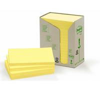 3M Post-it Recycling Notes 655-1T, 127 mm x 76 mm, jaune, 16 blocs de 100 feuilles x10 morceau