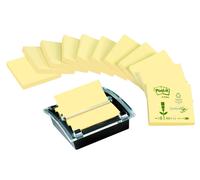 3M Post-it Recycling Z-Notes distributeur C2014Y12, 107 mm x 40 mm x 105 mm, noir/transparent, 1 distributeur Z- Notes, 12 blocs de 100 feuilles x12 morceau