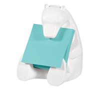 3M Post-it Super Sticky Z-Notes distributeur BEAR-330 1 distributeur de Z-Notes en forme d'ours polaire, blanc, y compris 1 bloc de Post-it Super Sticky Z-Notes à 90 feuilles, turquoise, 76 mm x 76 mm