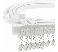 3M Rail Rideaux Tringle Rideau Flexible Rail de Rideau Flexible avec 24 Crochet de rideau et 24 Poulie pour Balcon Baie Vitrée