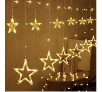 3m Rideau Lumineux Étoile Blanc Chaud Guirlande Lumineuse Fenêtre Noël Intérieur USB LED Décoration Noël Lumineux Jardin Chambre